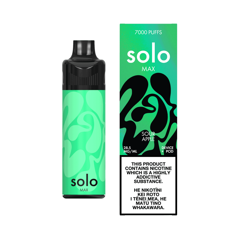 solo max pod kit 7000 puffs sour apple prefilled pod device solo 657455